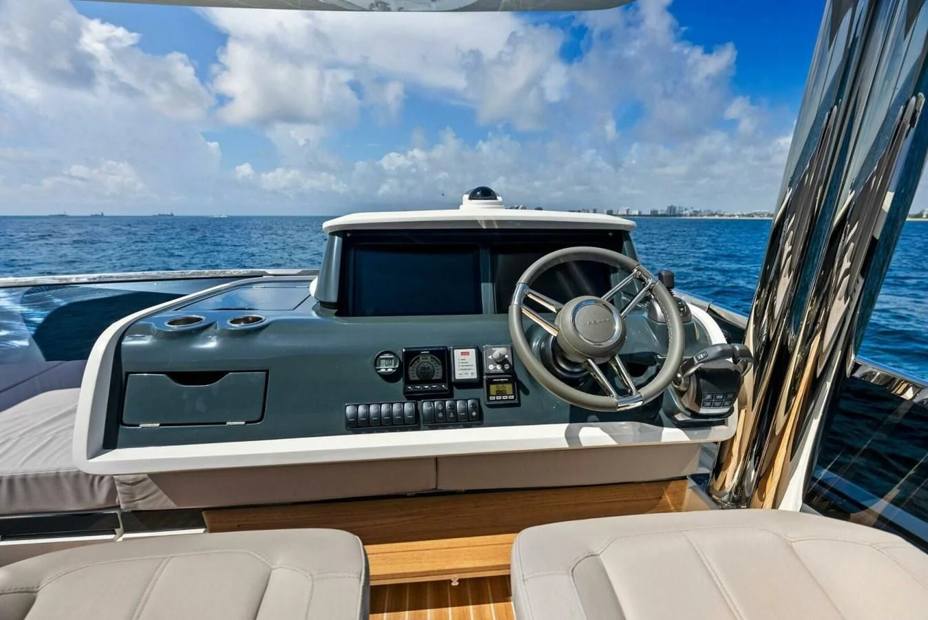 the front of a boat aboard KNEAD IT Yacht for Sale