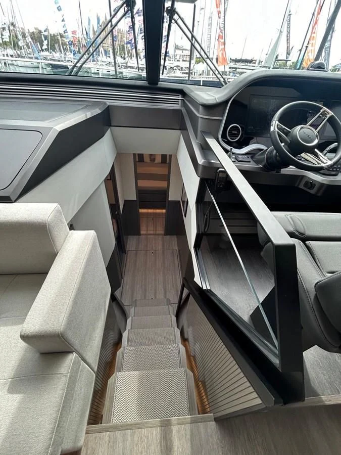 a car on a bridge aboard KNEAD IT Yacht for Sale