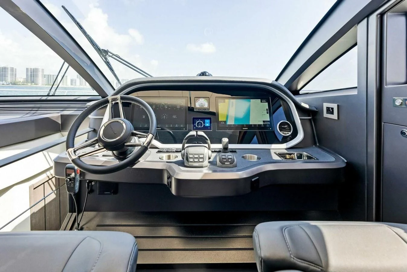 the inside of a car aboard KNEAD IT Yacht for Sale