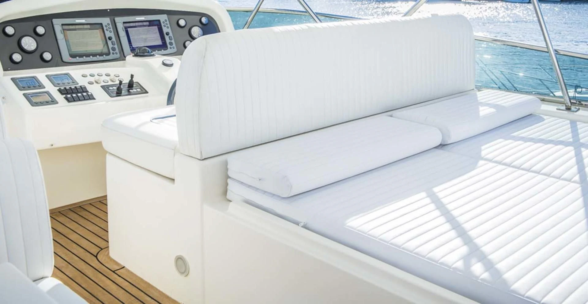 a boat with a computer and a printer aboard HEMERA CUARTA Yacht for Sale
