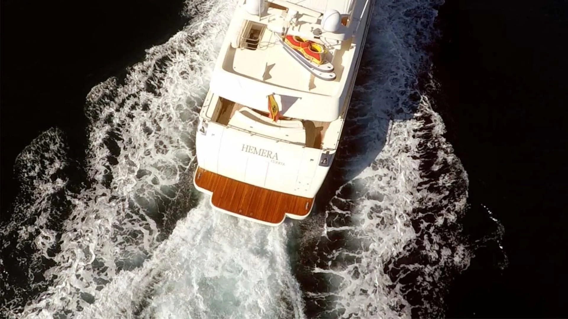 a satellite in space aboard HEMERA CUARTA Yacht for Sale