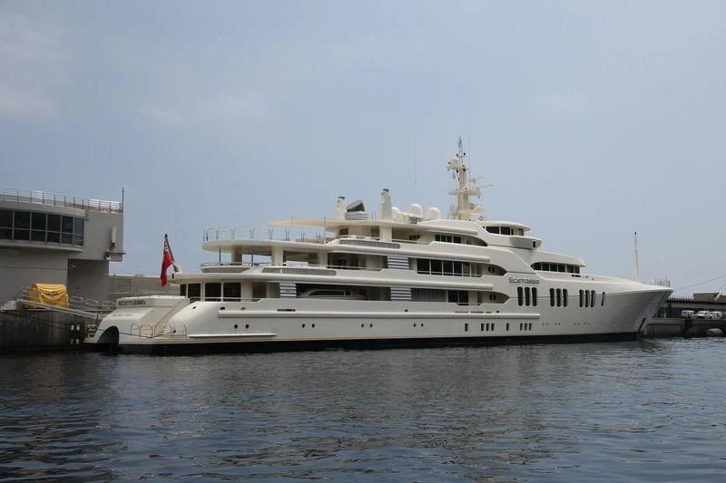 a large white boat aboard ECSTASEA Yacht for Sale