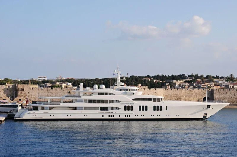 a white boat in the water aboard ECSTASEA Yacht for Sale