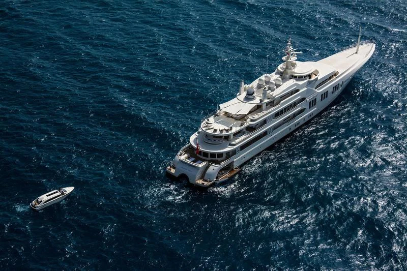 a ship in the water aboard ECSTASEA Yacht for Sale
