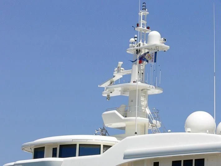 a space shuttle on top of a building aboard ECSTASEA Yacht for Sale