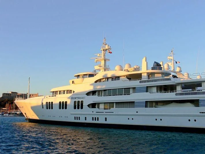 a large white boat aboard ECSTASEA Yacht for Sale
