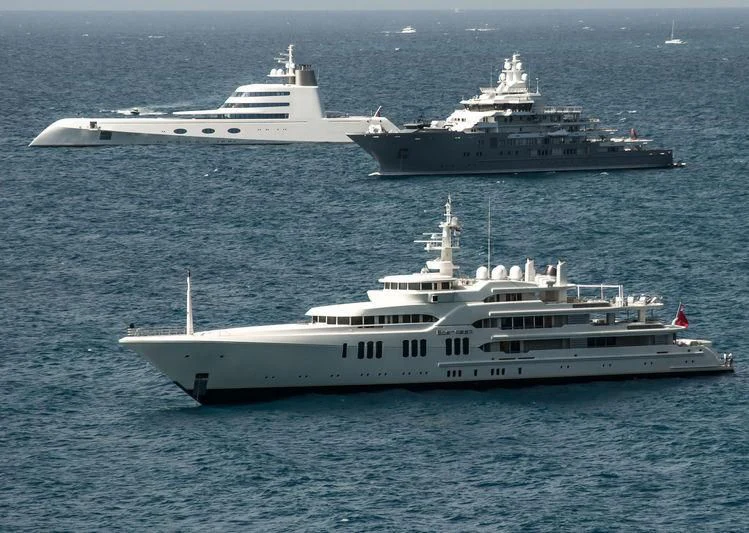a group of boats in the water aboard ECSTASEA Yacht for Sale