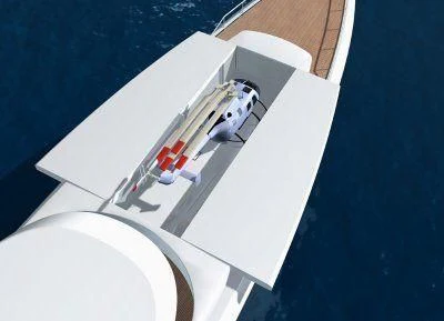 a white rectangular object with a flame aboard ECSTASEA Yacht for Sale