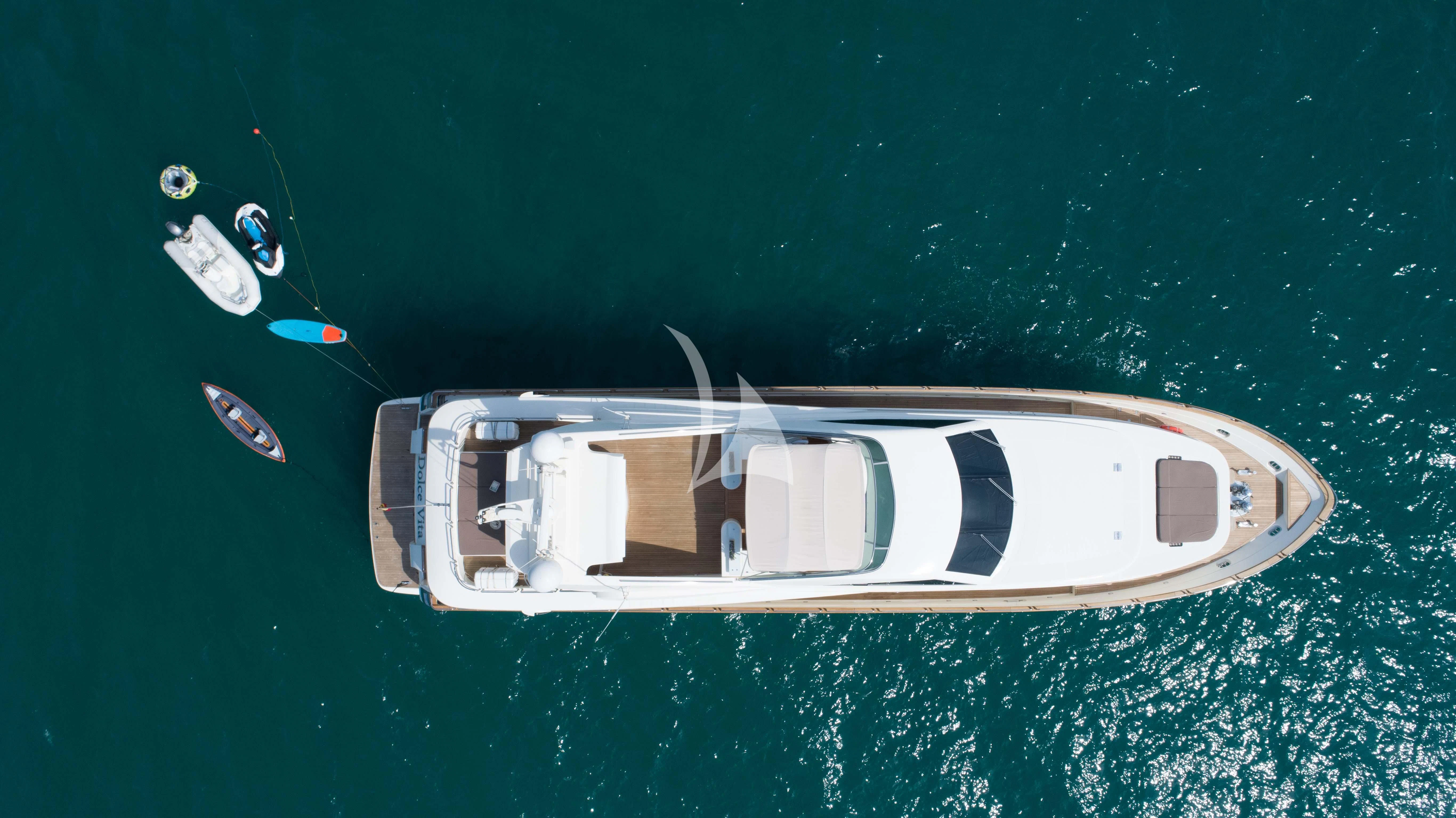a boat in the water aboard DOLCE VITA IV Yacht for Sale