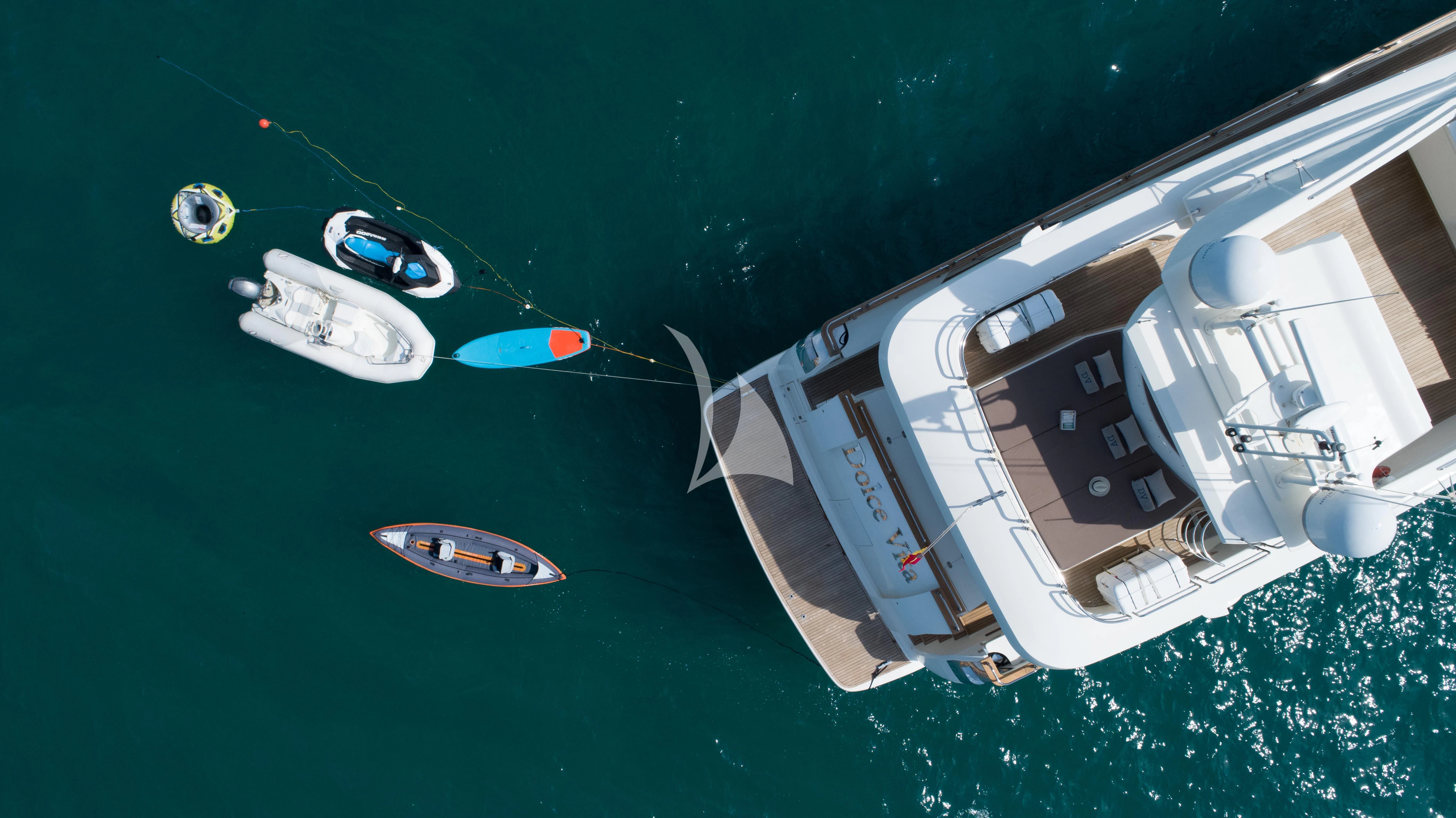 a satellite over a body of water aboard DOLCE VITA IV Yacht for Sale