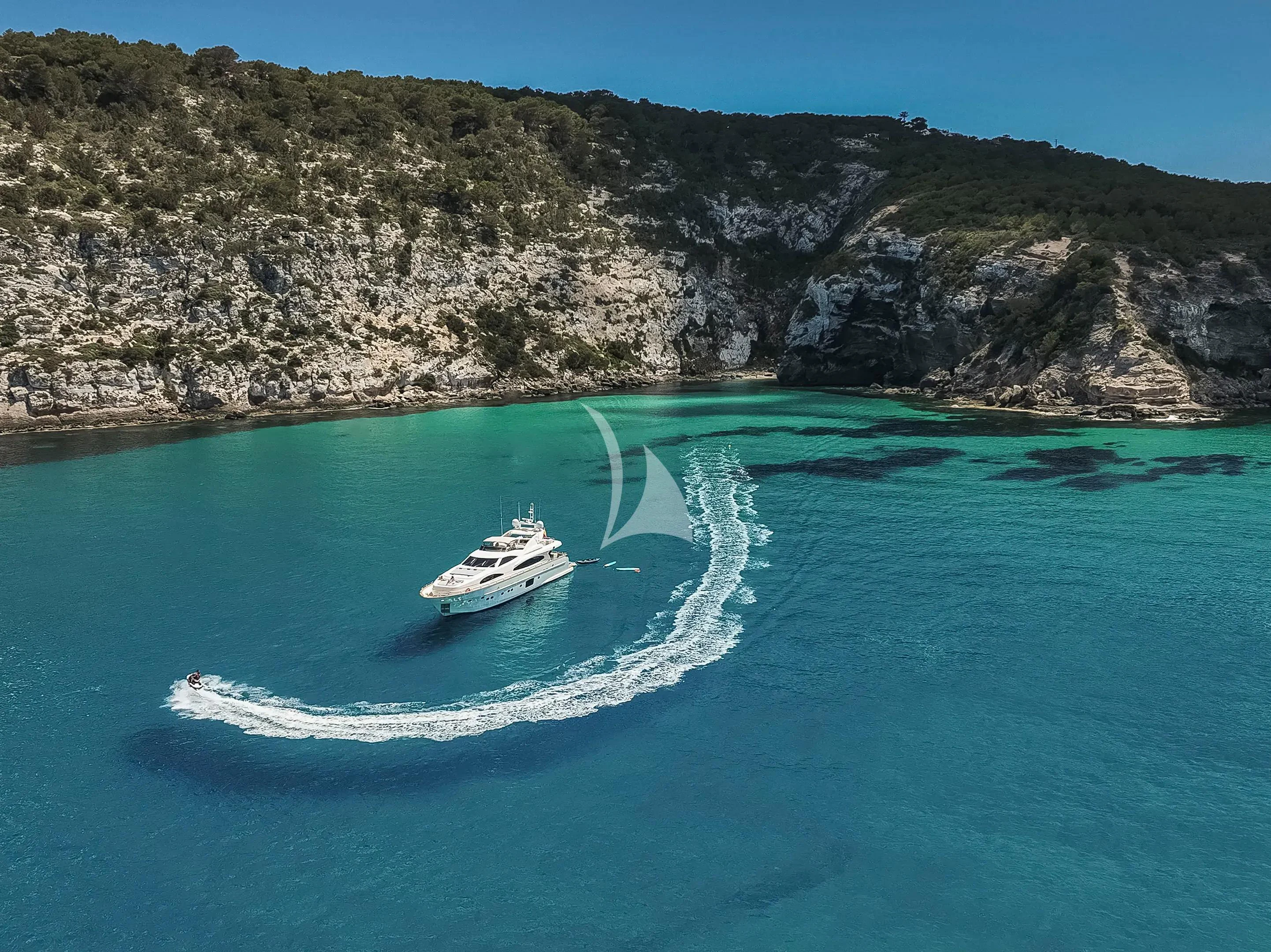 a boat on the water aboard DOLCE VITA IV Yacht for Sale