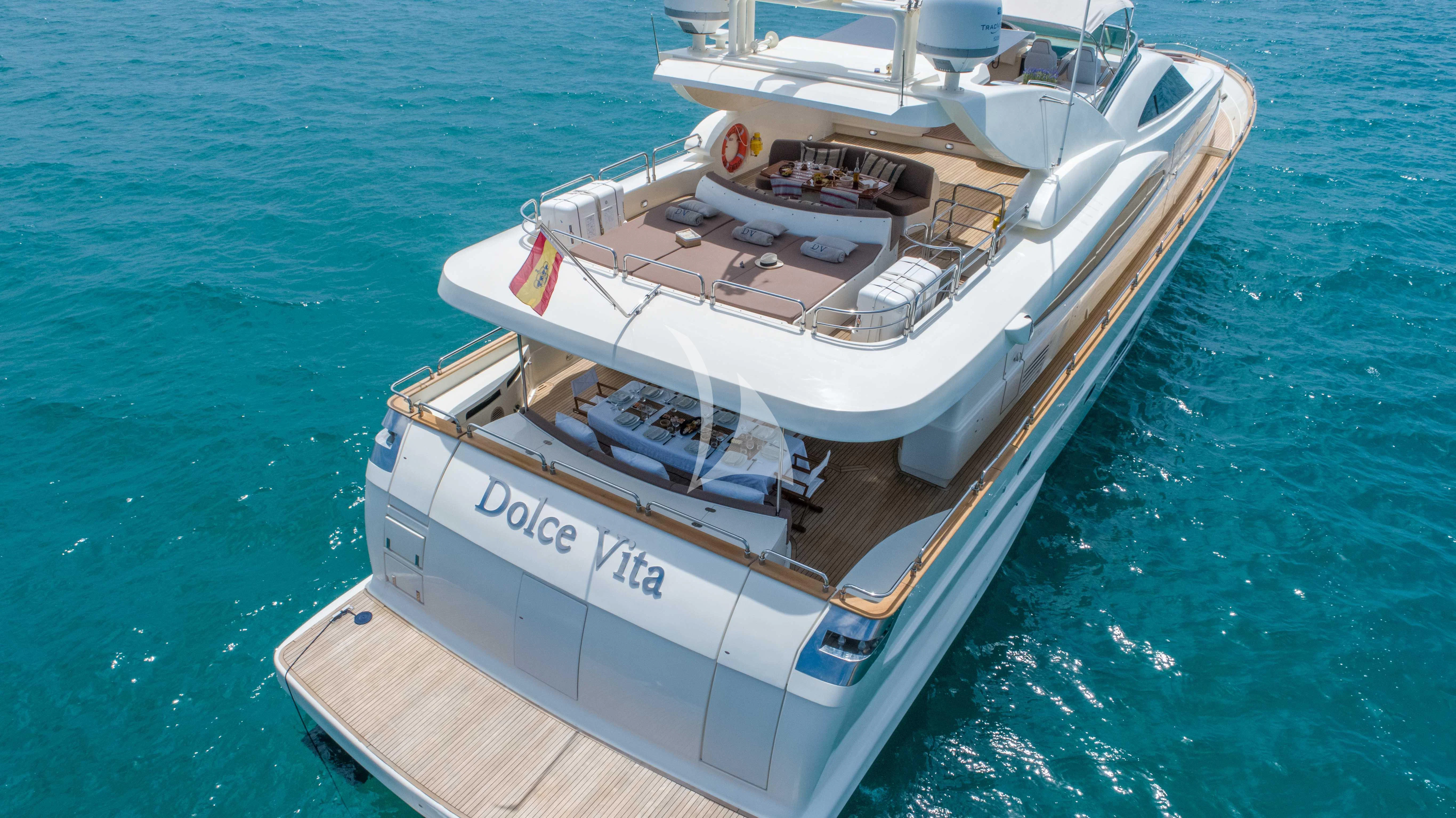 a boat on the water aboard DOLCE VITA IV Yacht for Sale