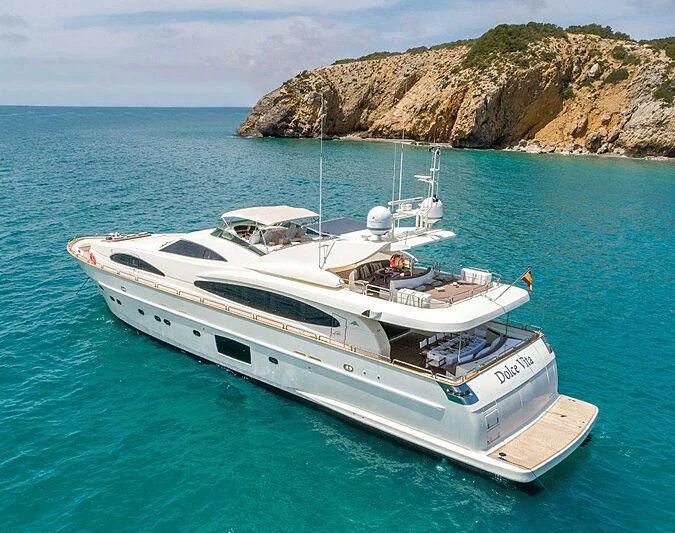 a boat on the water aboard DOLCE VITA IV Yacht for Sale