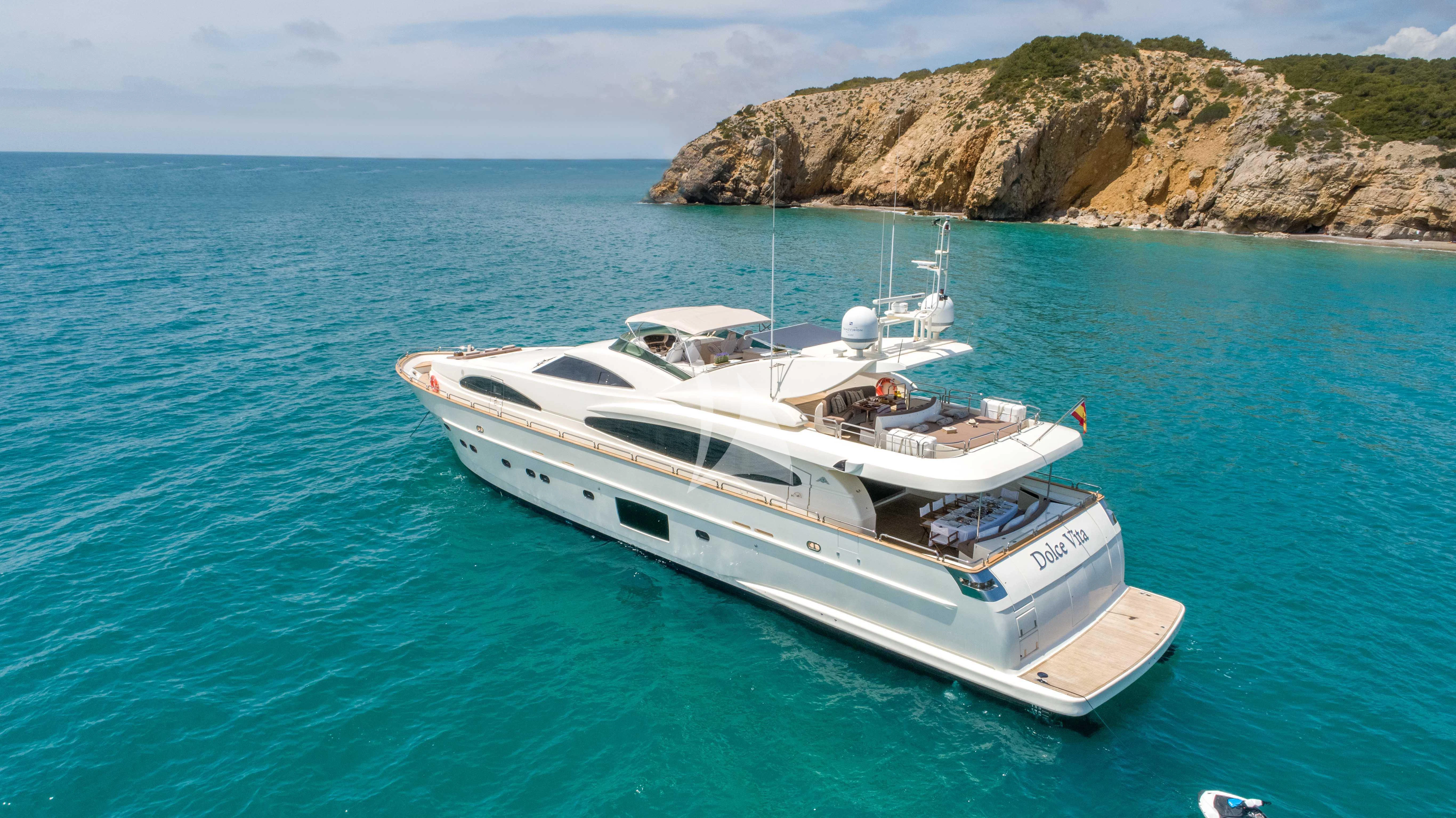 a boat on the water aboard DOLCE VITA IV Yacht for Sale