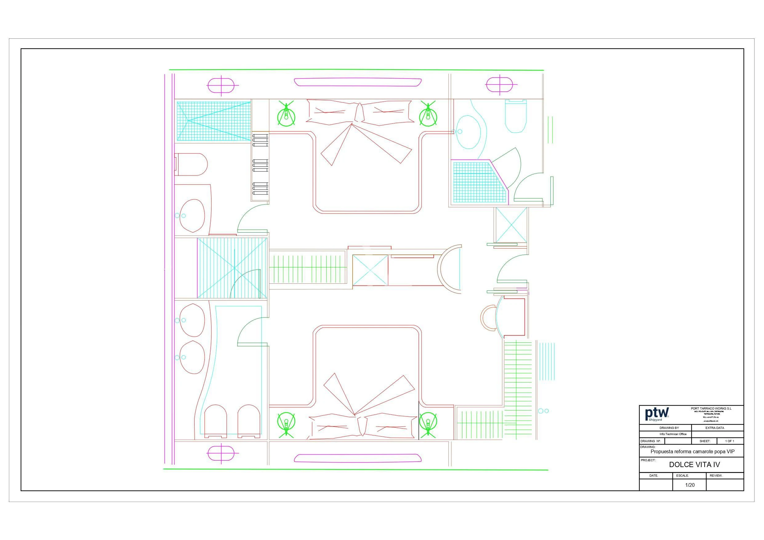 diagram aboard DOLCE VITA IV Yacht for Sale