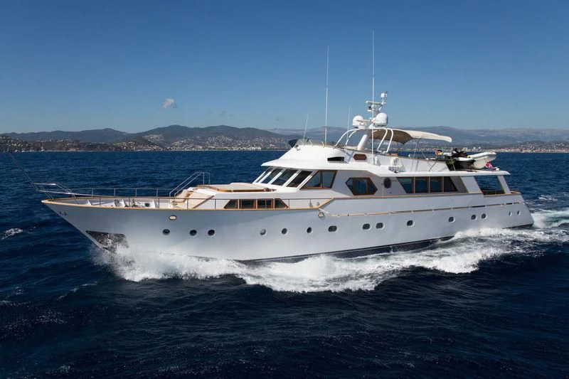 a boat on the water aboard LIBERTUS Yacht for Sale
