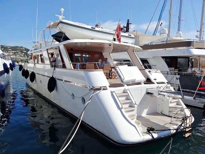 a boat with people on it aboard LIBERTUS Yacht for Sale