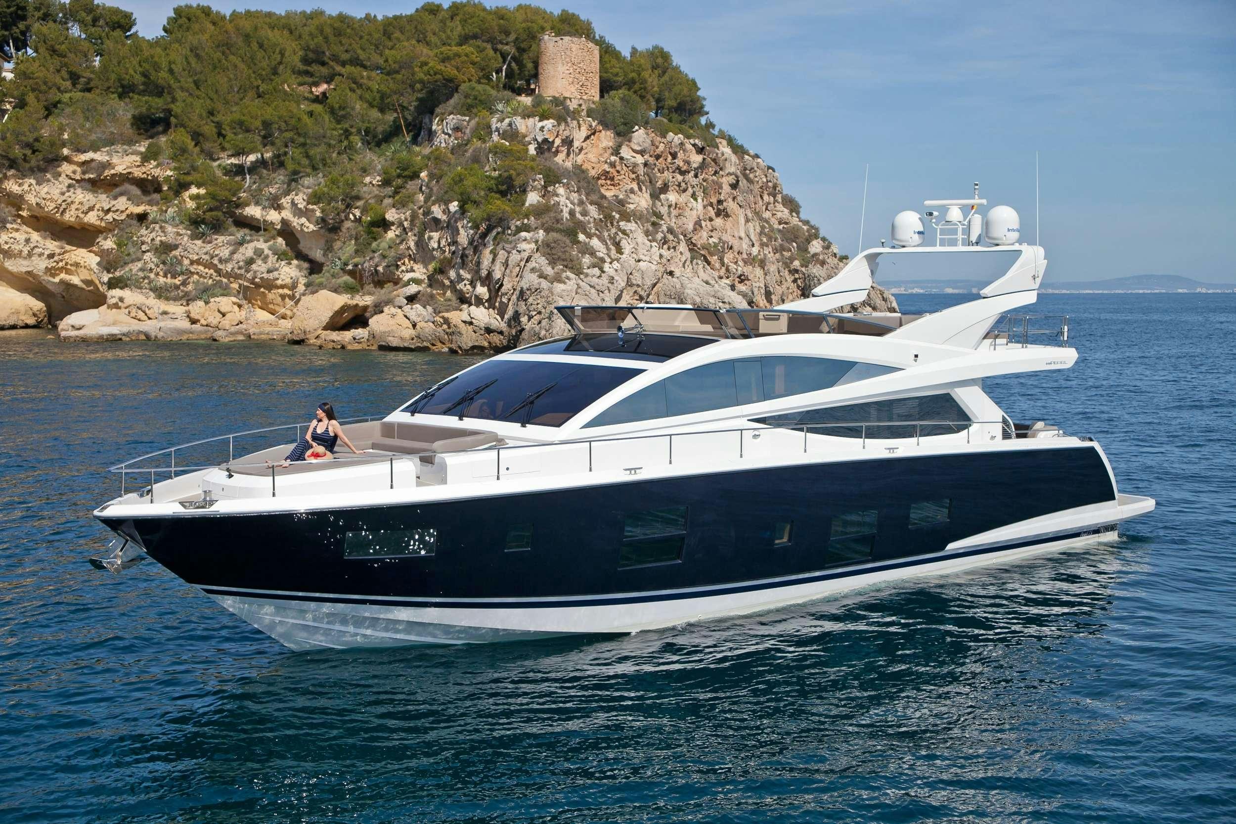 a person on a boat aboard FINALLY Yacht for Charter