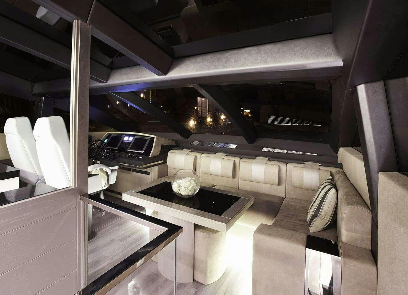inside of a vehicle aboard FINALLY Yacht for Charter