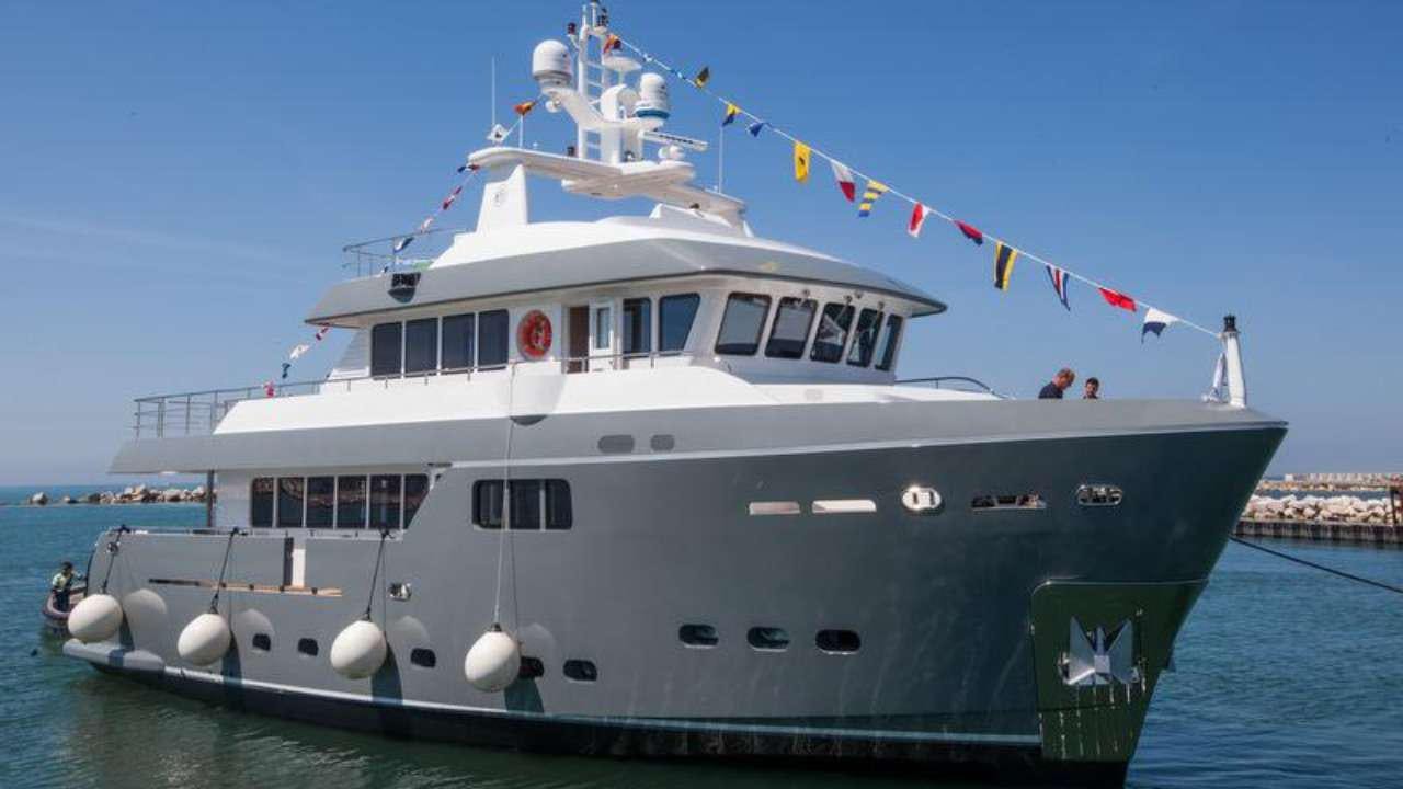 a large boat in the water aboard GRANIL Yacht for Sale