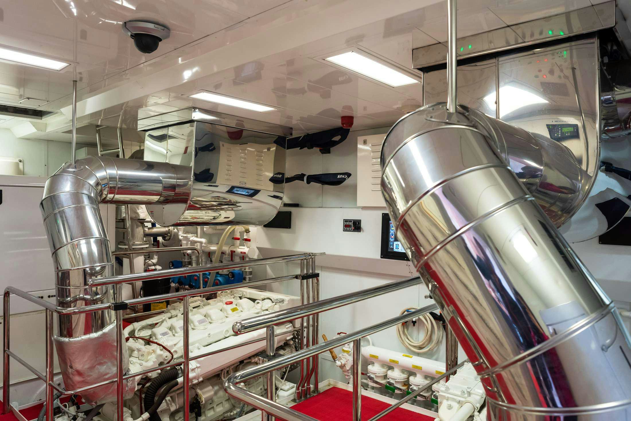 a large machine in a factory aboard GRANIL Yacht for Sale