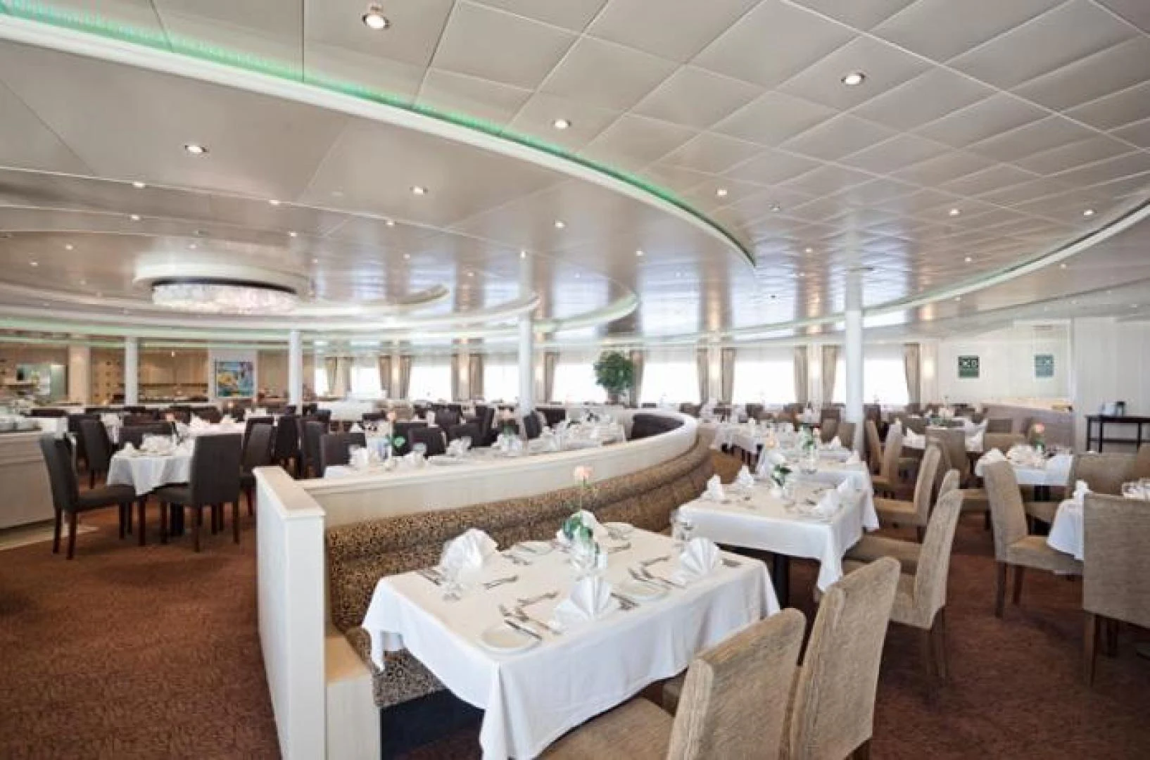 a room with tables and chairs aboard AEGEAN PARADISE Yacht for Sale
