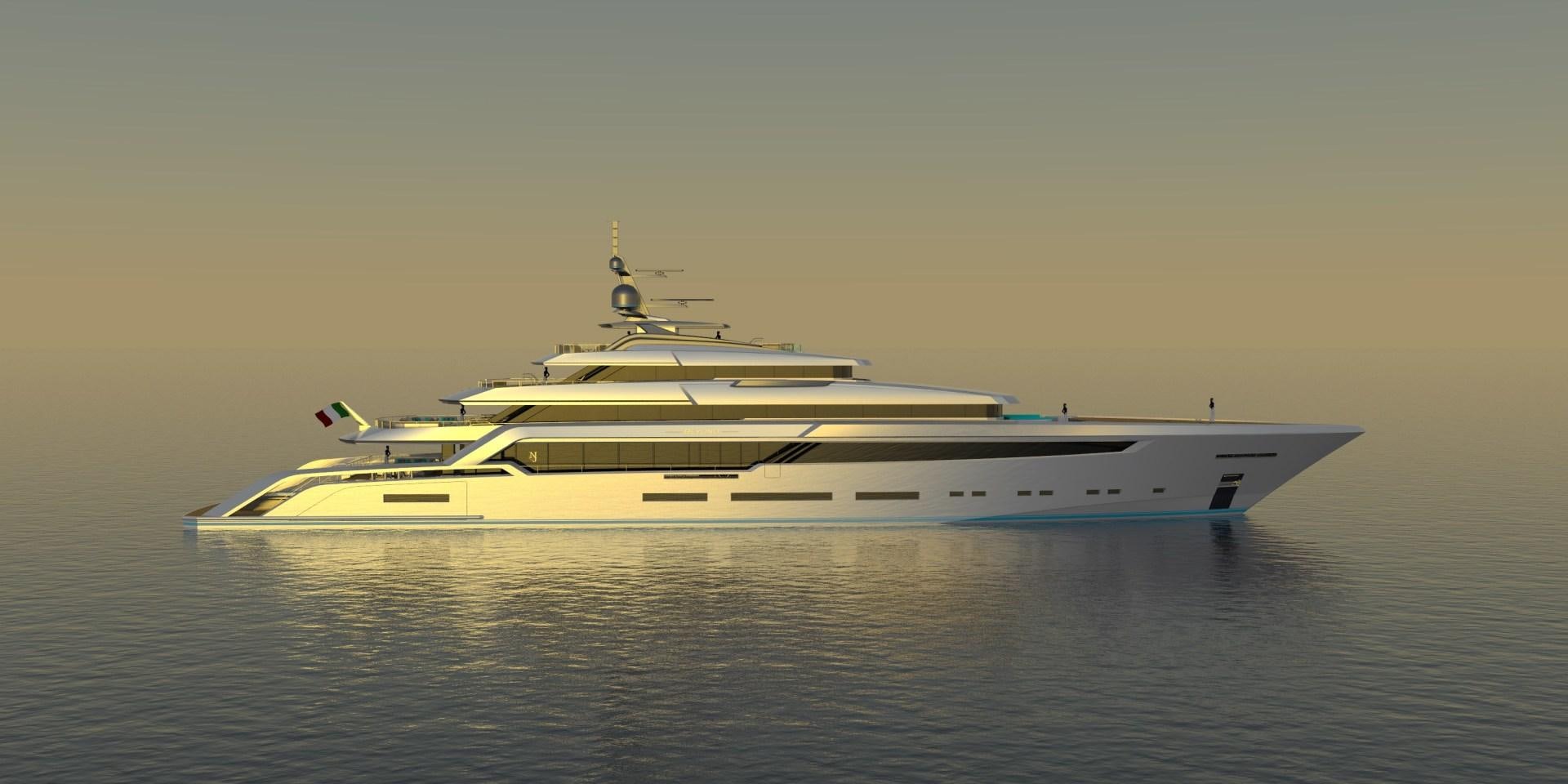 a white and yellow yacht aboard BEYOND 82M Yacht for Sale