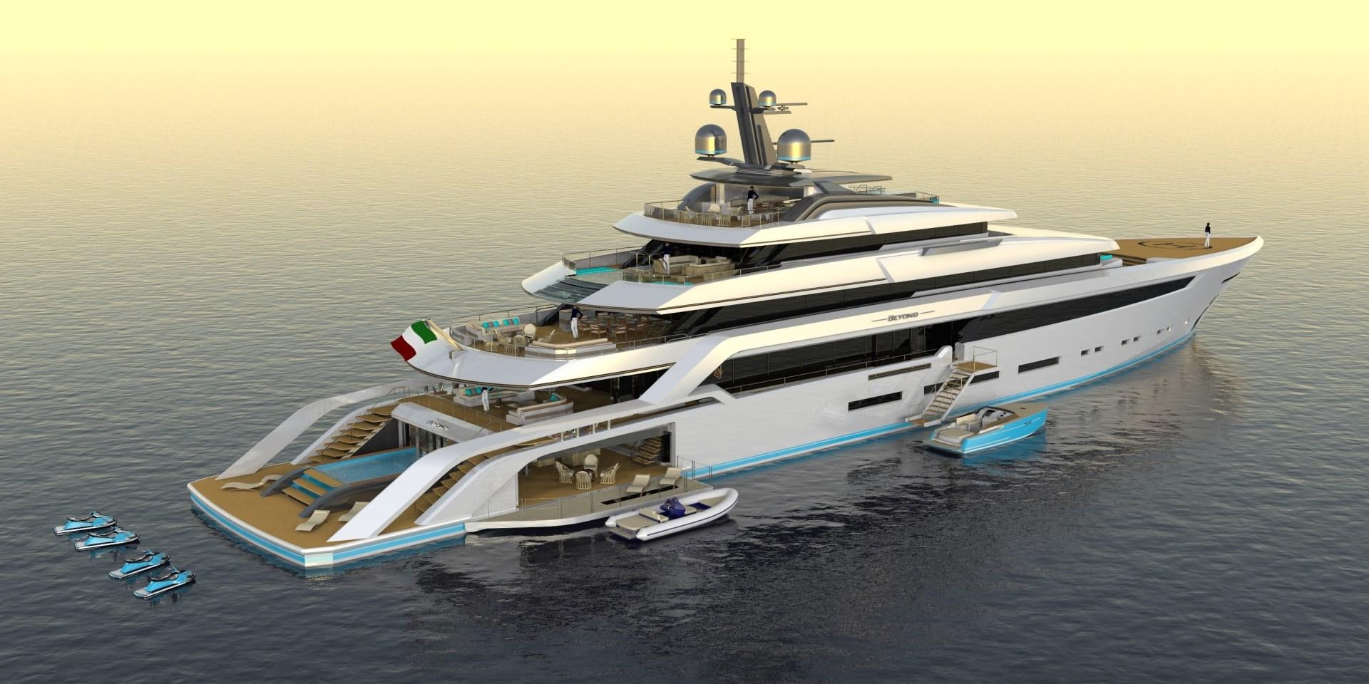 a boat on the water aboard BEYOND 82M Yacht for Sale