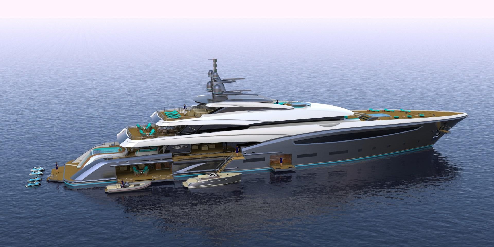 a couple of boats on the water aboard CUSTOM 75M Yacht for Sale