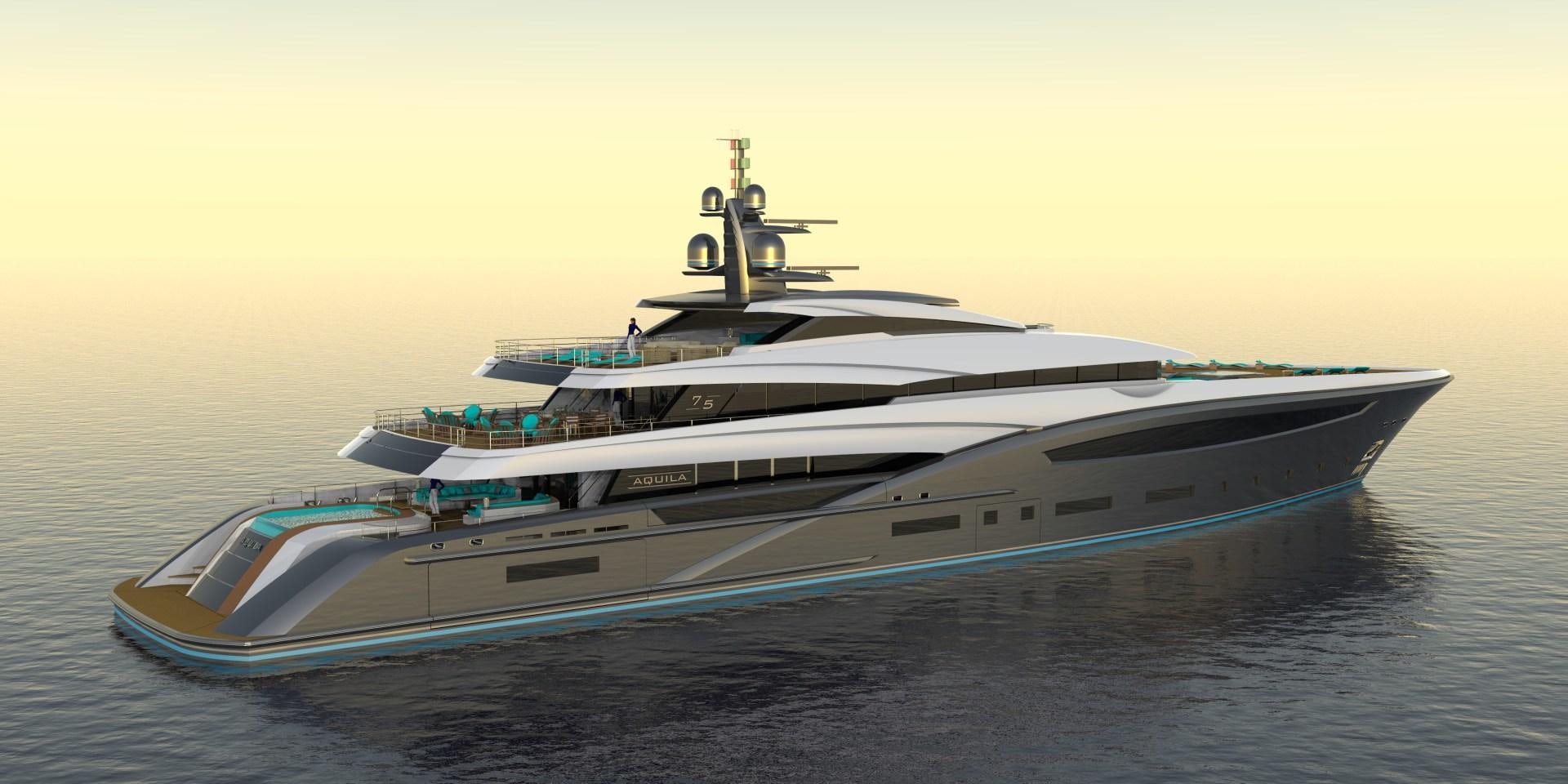 a large ship in the water aboard CUSTOM 75M Yacht for Sale