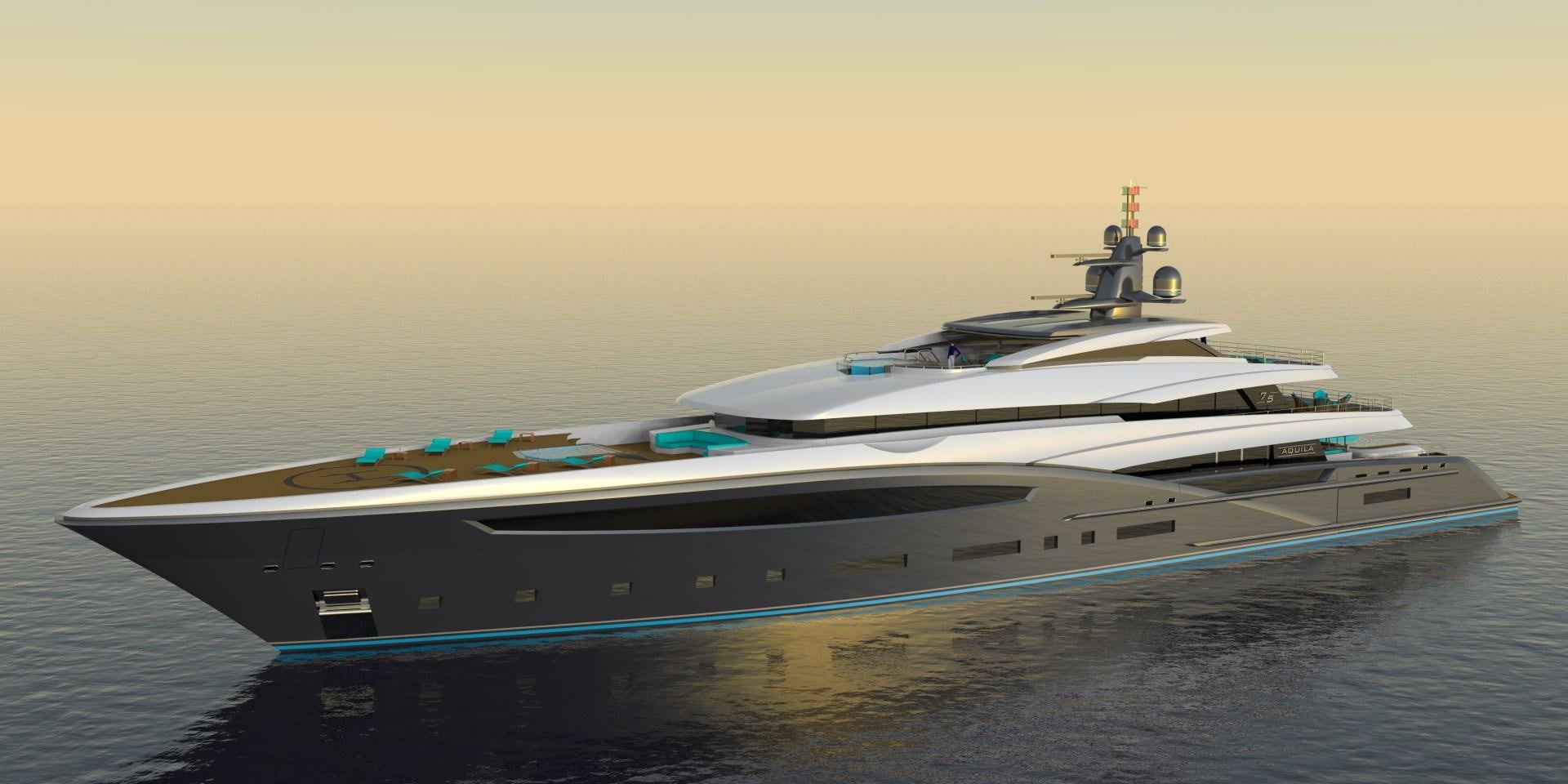 a large white yacht aboard CUSTOM 75M Yacht for Sale