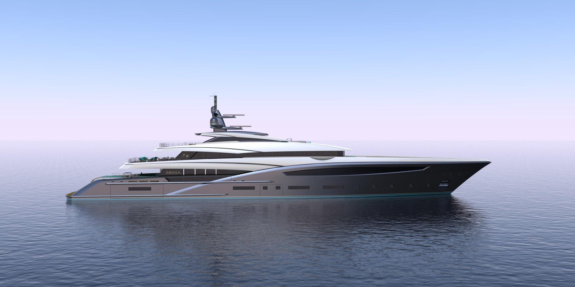 a large ship in the water aboard CUSTOM 75M Yacht for Sale