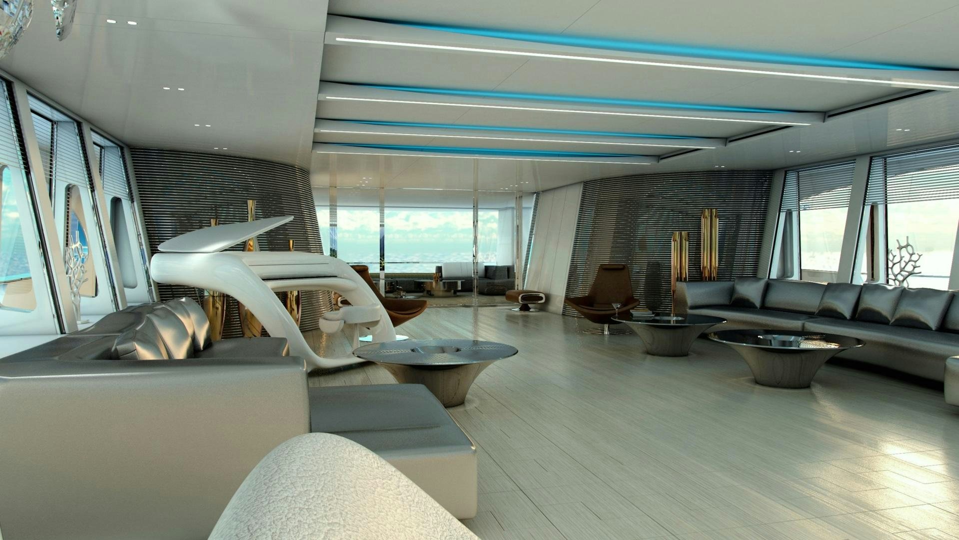 inside of a vehicle aboard BEYOND 72M Yacht for Sale