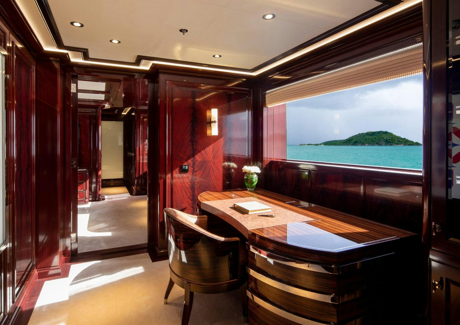 a room with a table and chairs aboard ROCK.IT Yacht for Charter