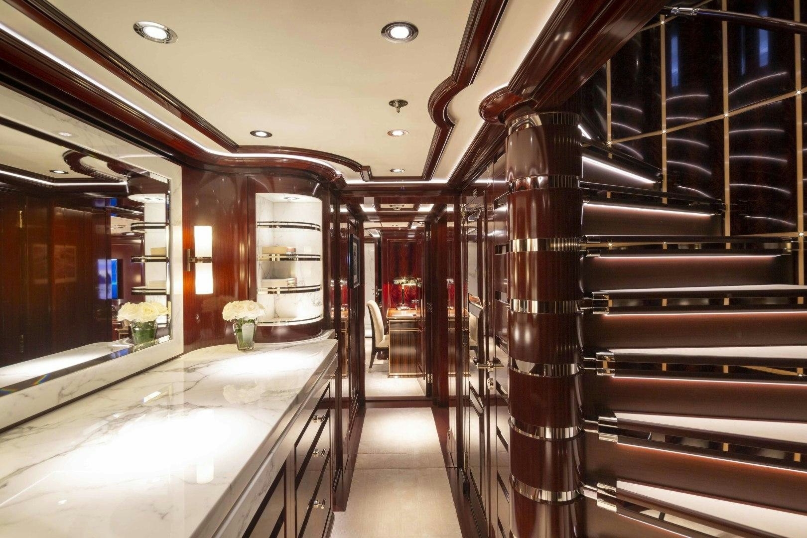 inside of a building aboard ROCK.IT Yacht for Charter
