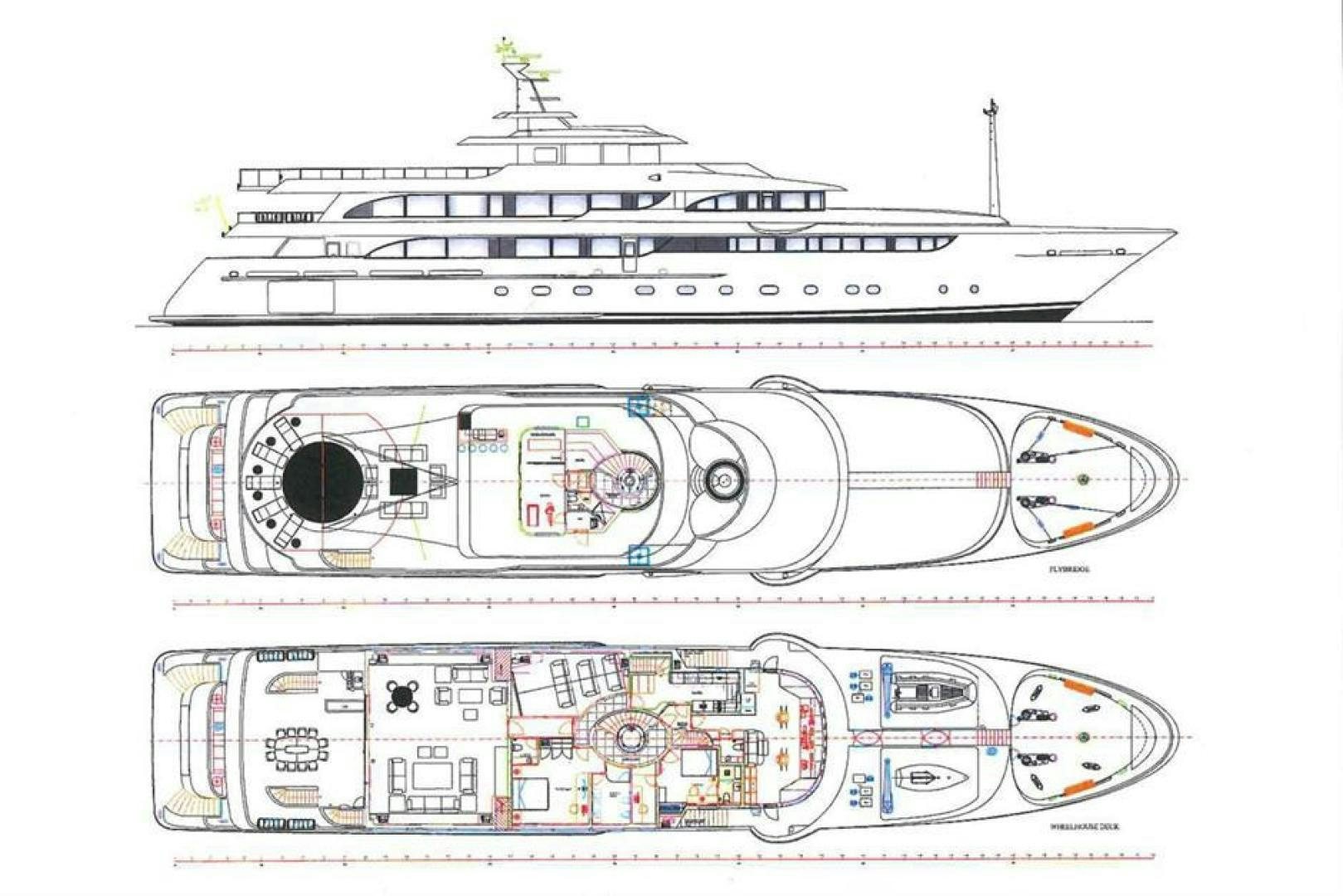 diagram, engineering drawing aboard MAYBE Yacht for Sale