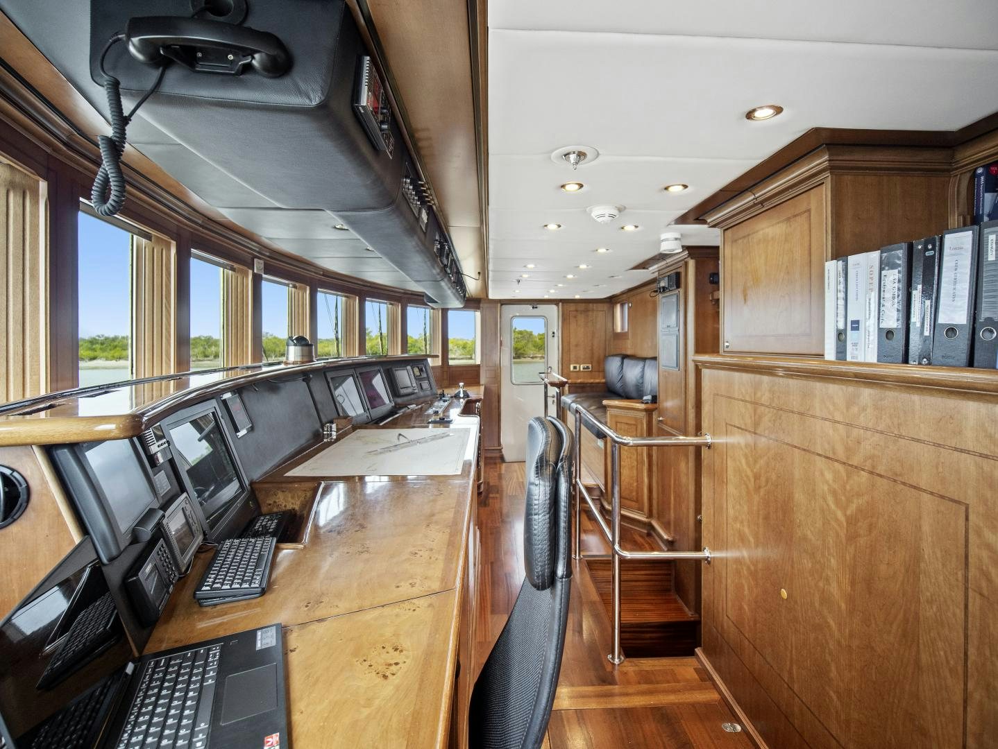 an office with computers aboard THE LANGLEY Yacht for Sale