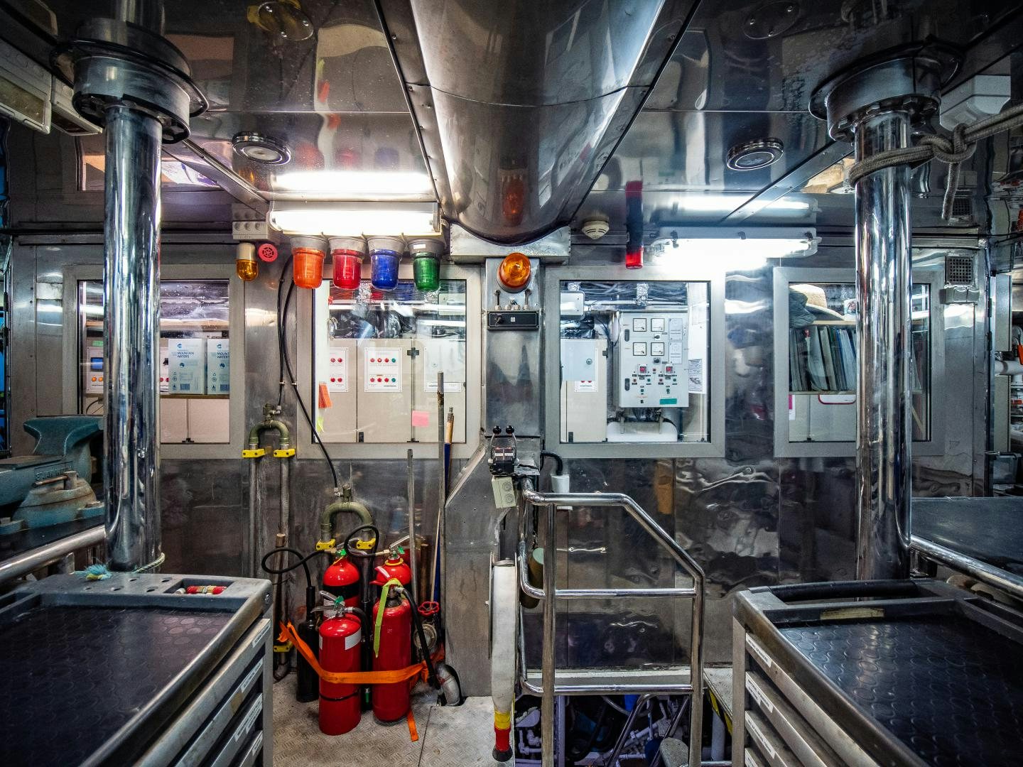 a large factory machinery aboard THE LANGLEY Yacht for Sale