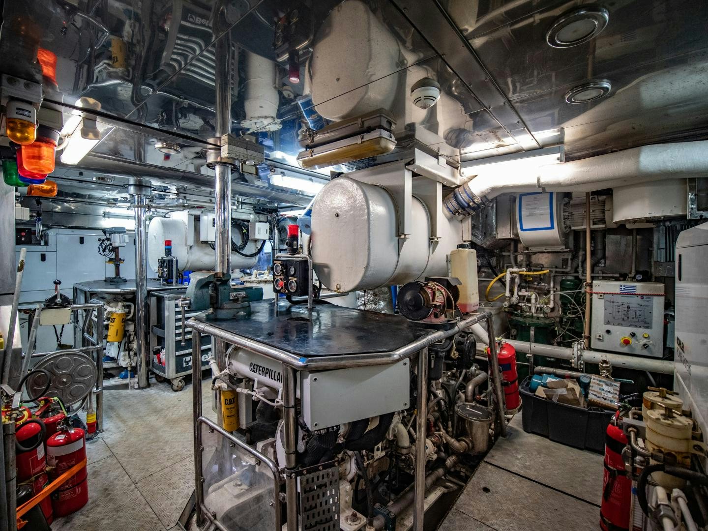 a large room with machinery aboard THE LANGLEY Yacht for Sale