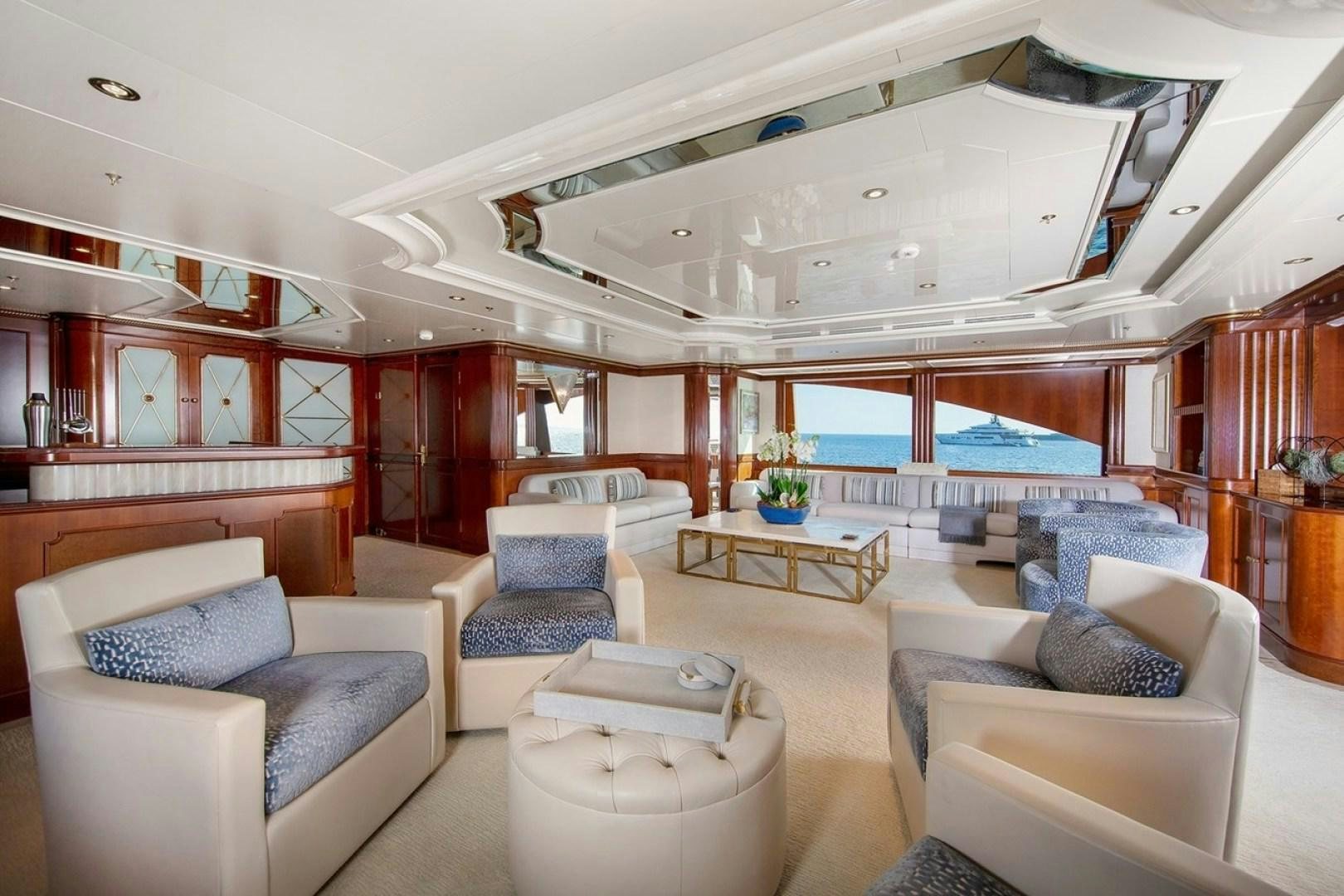 a room with a large open roof aboard NEXT CHAPTER Yacht for Sale
