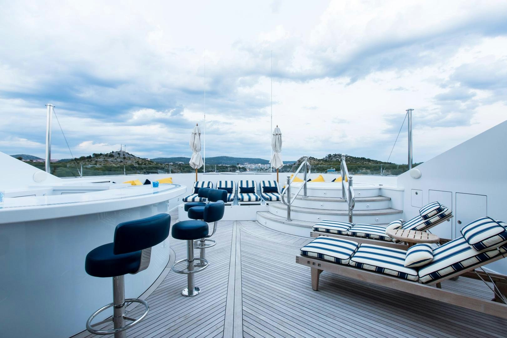 a boat on a deck aboard MUSTIQUE Yacht for Sale