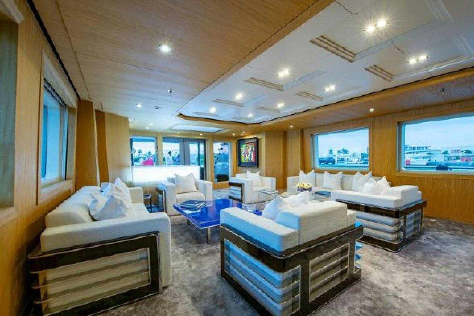a bedroom with a bed and a tv aboard 174 OCEANFAST MIZU Yacht for Sale