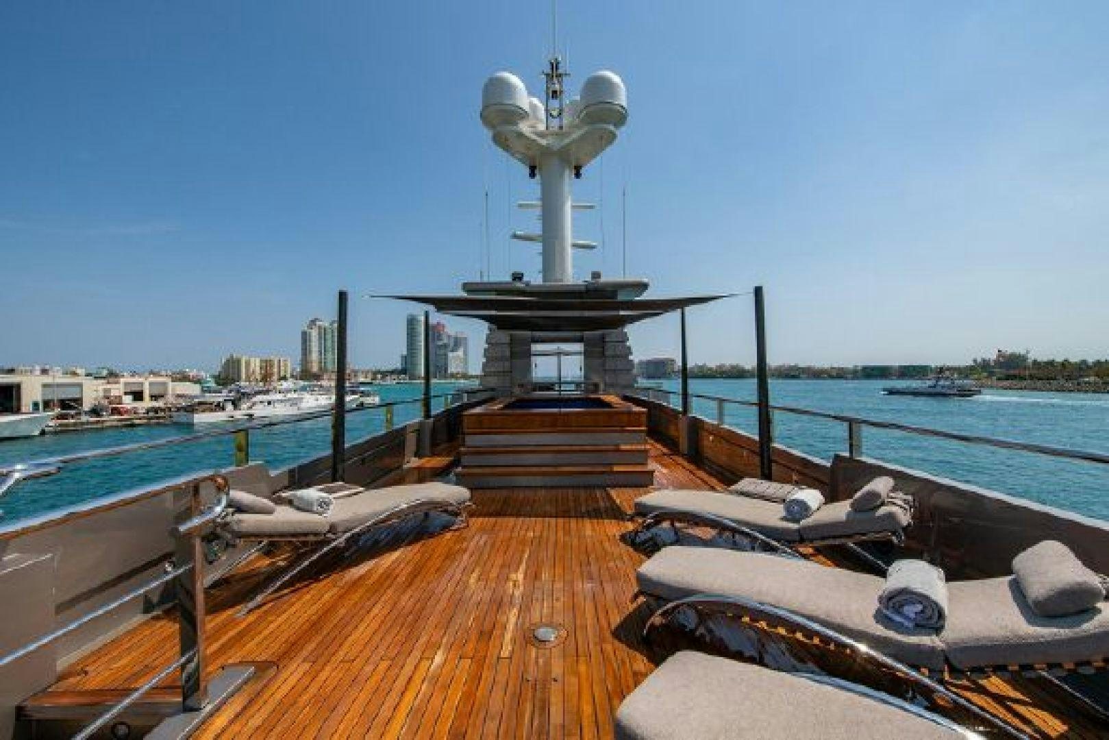 a wooden dock with a large white tower on it aboard 174 OCEANFAST MIZU Yacht for Sale
