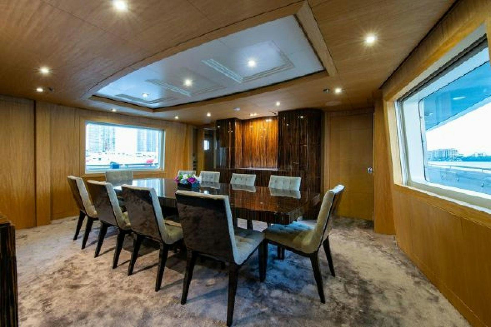 a dining room and kitchen aboard 174 OCEANFAST MIZU Yacht for Sale