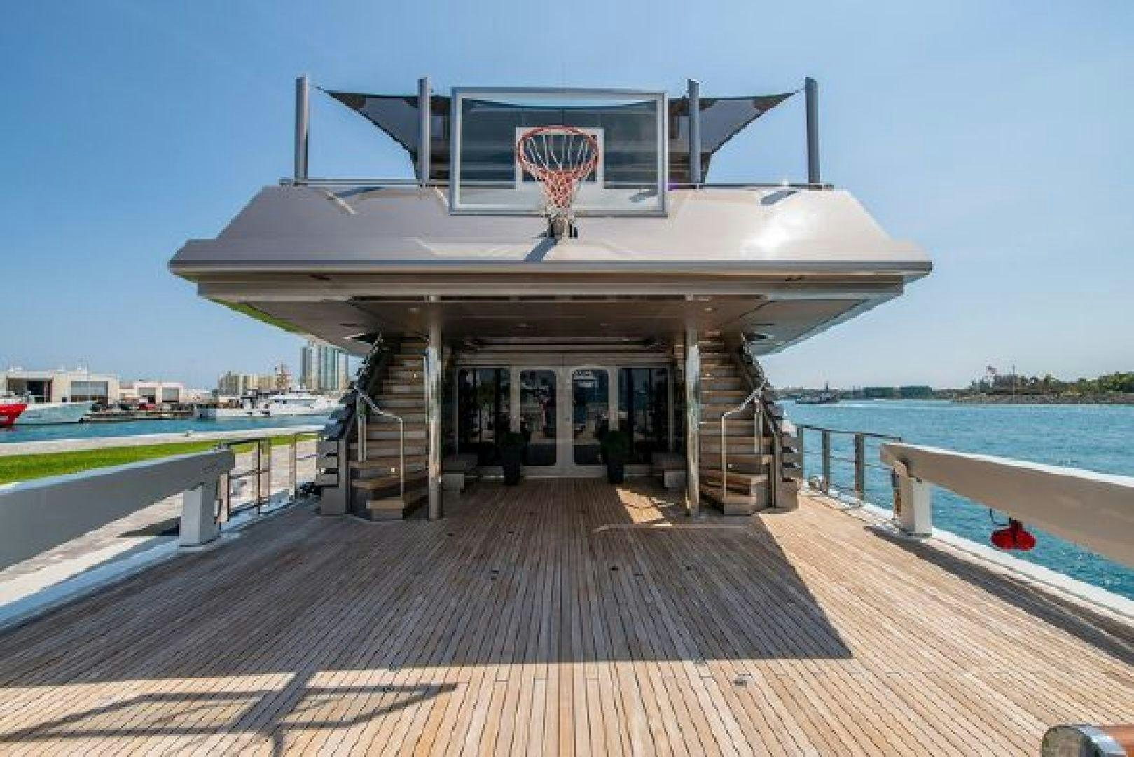 a building with a basketball hoop aboard 174 OCEANFAST MIZU Yacht for Sale