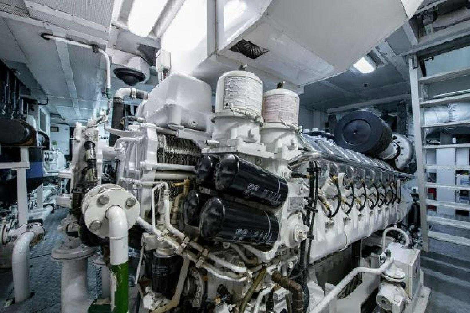 a large machine with many parts aboard 174 OCEANFAST MIZU Yacht for Sale