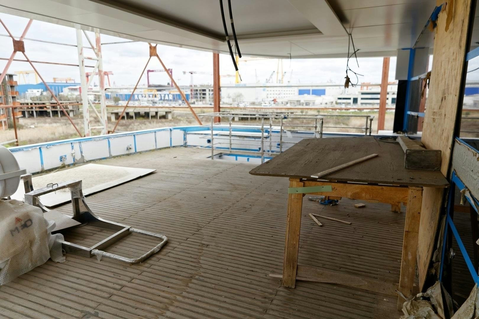 a wooden deck with a pool aboard NO NAME Yacht for Sale