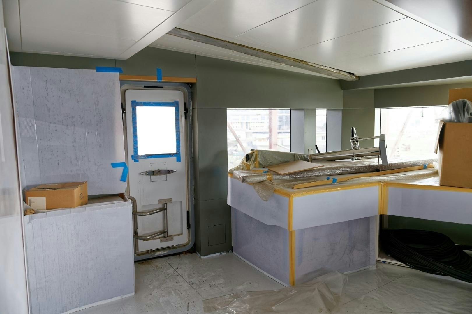 a room with a sink and a door aboard NO NAME Yacht for Sale