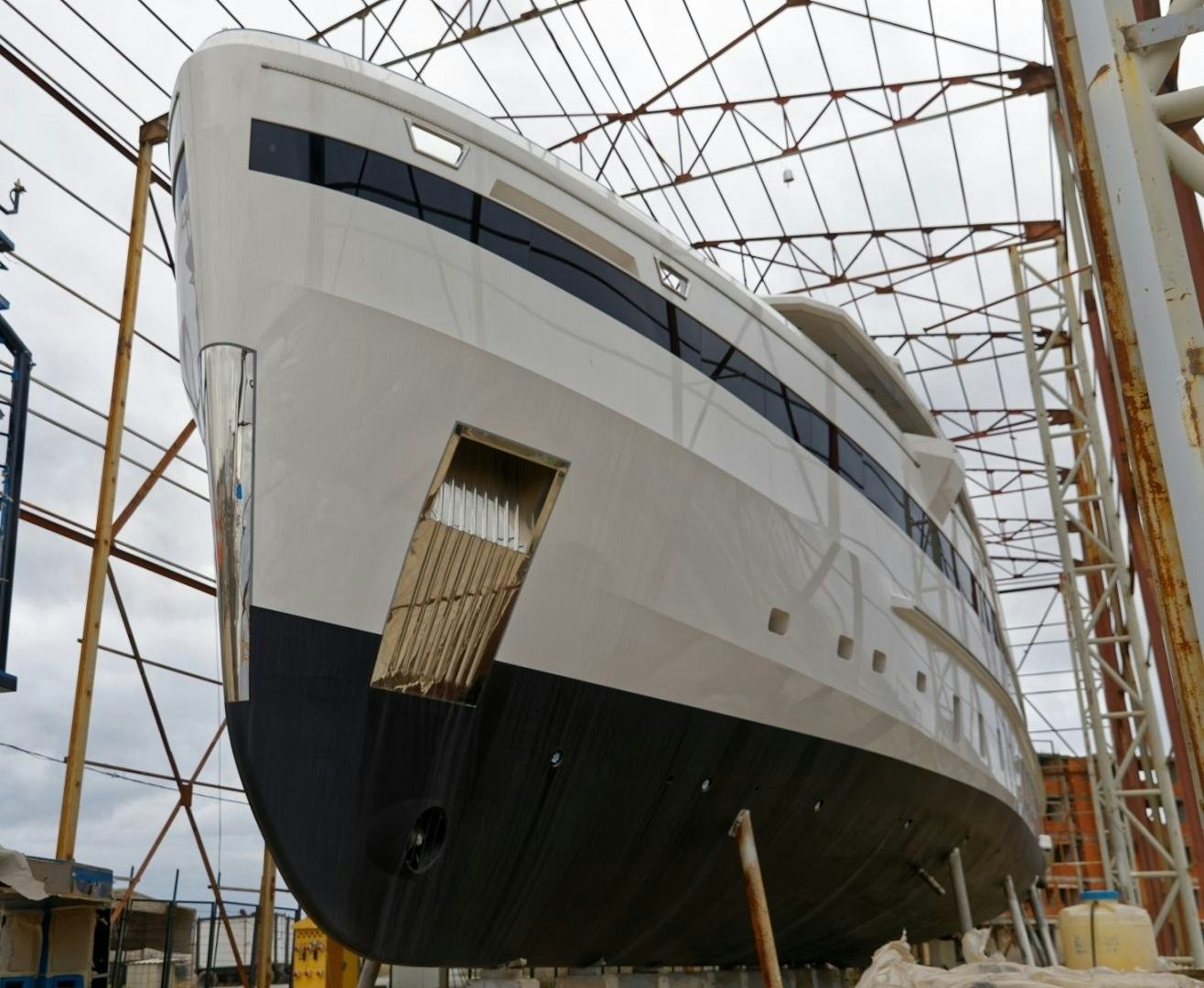 a large white and black ship aboard NO NAME Yacht for Sale