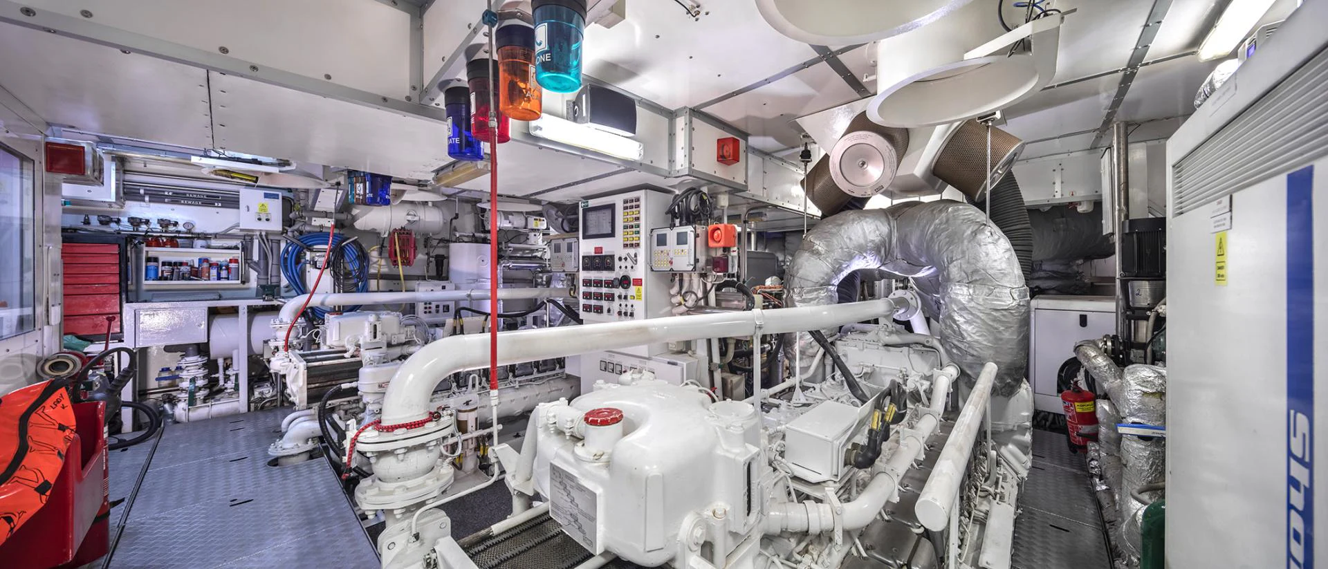 a room with machinery and equipment aboard THUNDER Yacht for Sale